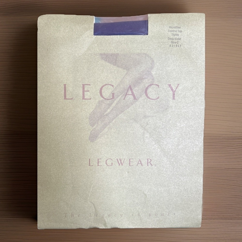 NEW Legacy Legwear Microfiber Control Top Tights Deep Violet 1 Pair Size C
